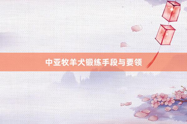 中亚牧羊犬锻练手段与要领